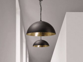 hanglamp gunmetal outside goldleaf inside