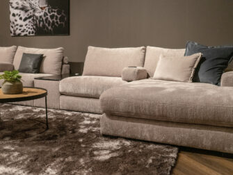 hoekbank in teddy stof