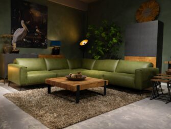 groene leren bank