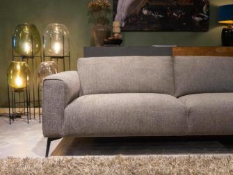 Hoekbank Toulon - 3 zits arm links open eiland rechts met plaat - silent - taupe - shopping merchant