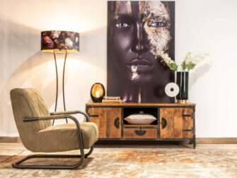 robuust tv-meubel van teakhout