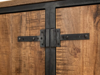 vitrinekast industrieel van oud hout