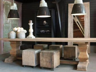 massief eiken kloostertafel