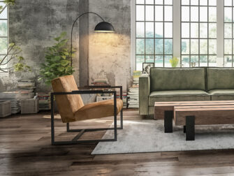 cognac leren fauteuil