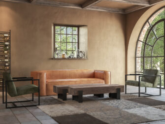 cognac leren bank summer