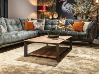 salontafel met onderblad oud hout