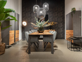 industriele teak tafel 220cm