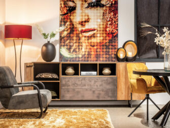 industrieel dressoir van teakhout