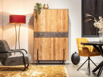 industriële kast van teakhout