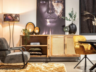 industrieel dressoir van mangohout