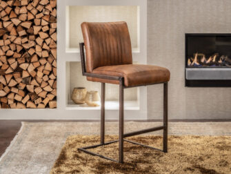 bruine lederen barkrukken