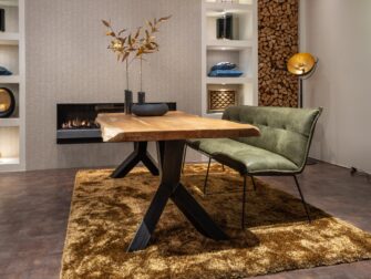 groene lange eetkamerbank