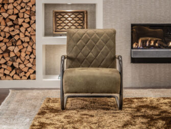 groene lederen fauteuil