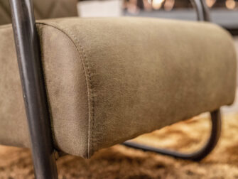 industrieel leren groene fauteuil