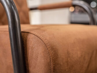 industrieel leren bruine fauteuil