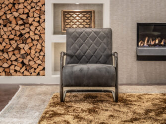 fauteuil in grijs leer