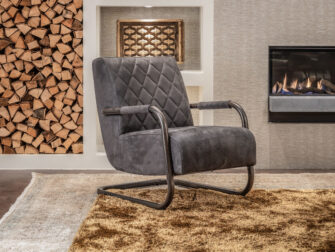 sfeervolle fauteuil in grijs leer