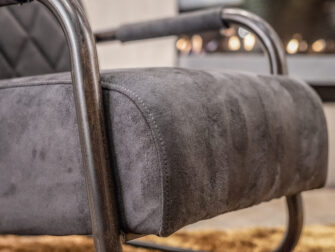 industrieel leren grijze fauteuil