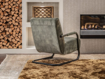 velvet stoel met stalen frame