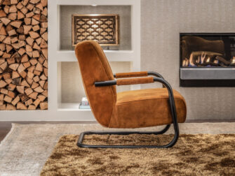 industriële fauteuil met stalen frame
