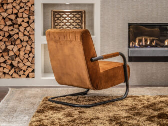 velvet stoel cognac stof