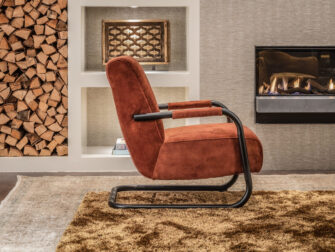 industriële fauteuil in velvet