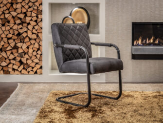 luxe eetkamerstoel met stalen onderstel