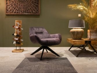 Stoere fauteuil in velvet stof