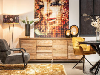 industrieel dressoir van recyclet teak