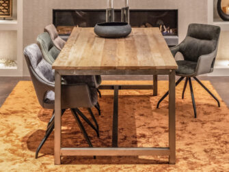 teak houten eettafel stalen poten