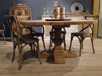 ronde eiken kloostertafel