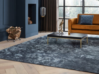 blauw vloerkleed bamboe Royce - maat 160x230cm