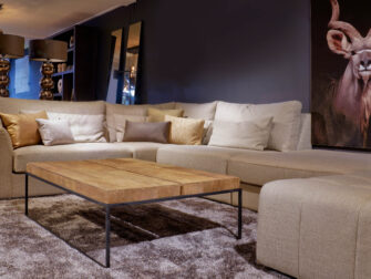 teak houten koffietafel industrieel