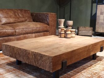 robuuste teak salontafel