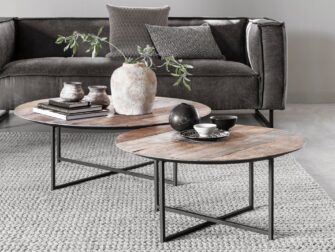 ronde teak salontafel