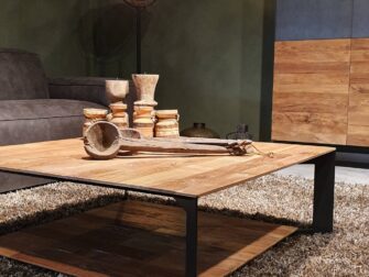 robuuste teak salontafel