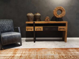 side table reclaimed teak