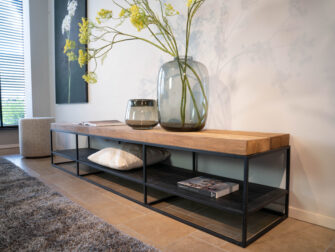 industrieel tv-meubel dikke teak balken