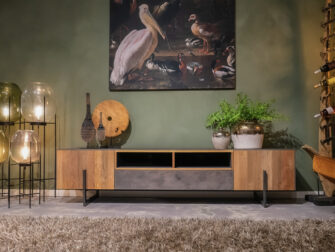 tv dressoir met staal en hout