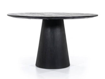 zwarte ronde eettafel manghout voorraad