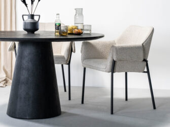 ronde eettafel verjongd blad met stoelen eleonora