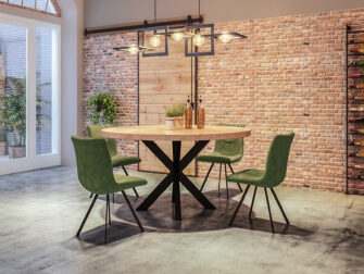 ronde eiken tafel met spinnepoot