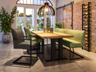 ideale tafel voor een eetkamerbankje