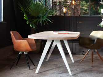 maatwerk industriële eiken eetkamertafel