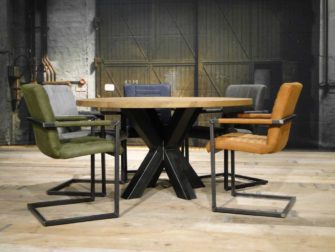 ronde eiken eettafel