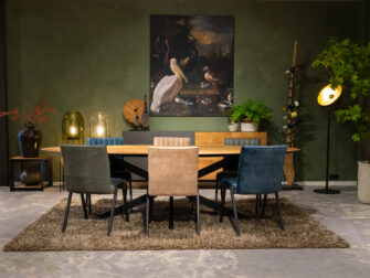 eetkamertafel met stoelen