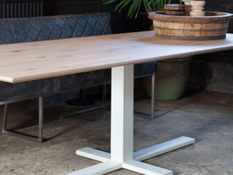 maatwerk industriële eiken eetkamertafel