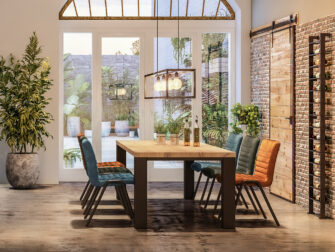 industriele blokpoot tafel