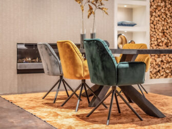 industriële eetkamertafel stalen poot acacia hout