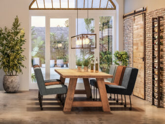 a poot houten eiken tafel